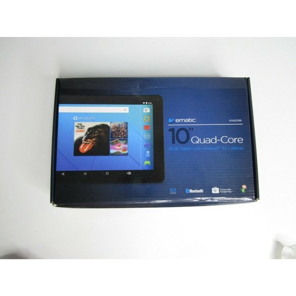 Ematic EGQ223BL WiFi 10" Android Touchscreen Tablet Quad-Core 16GB Bluetooth - Picture 3 of 9